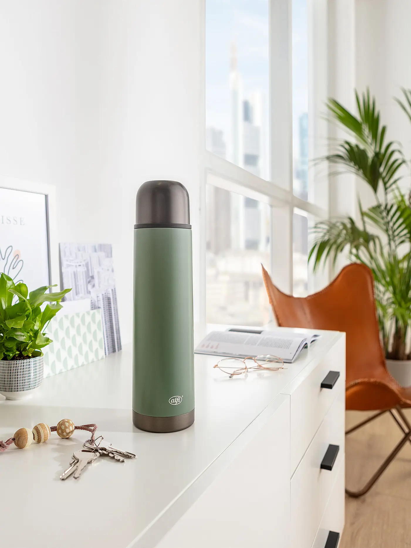 ALFI | Isolierflasche - Thermosflasche 0,75l ISOTHERM ECO Pastel Forest | 